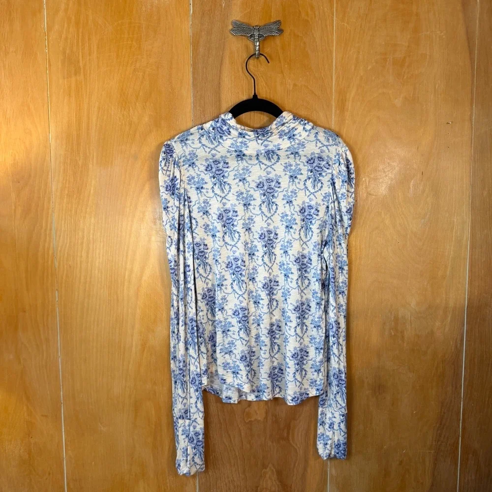 LoveShackFancy Vienna‎ Turtleneck Puff Sleeve Size Large